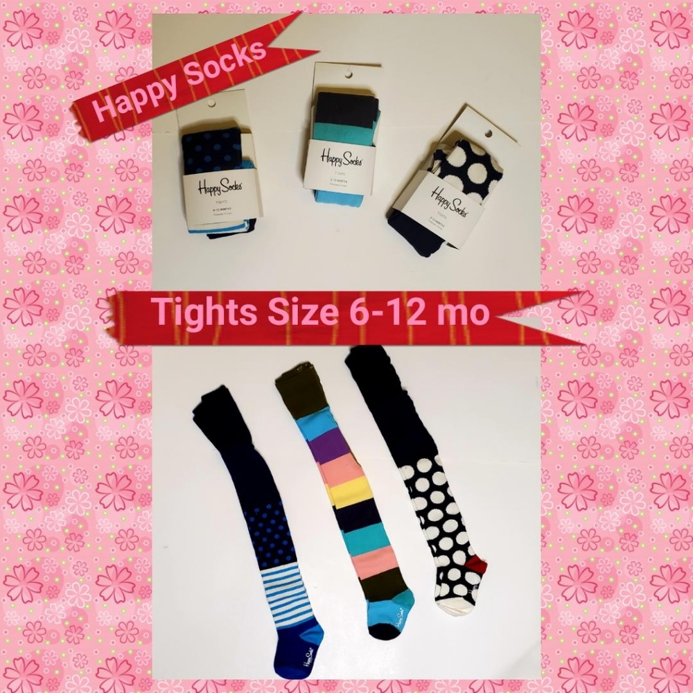 🆕️Happy Socks 3 pk Tights Size 6-12 months